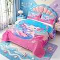 thumbnail image 3 of Manfei Rainbow Axolotl Twin Quilt Set,Ocean Animal Twin Coverlet Set,2 Pieces,1 Bedspread and 1 Pillowcase, 3 of 7