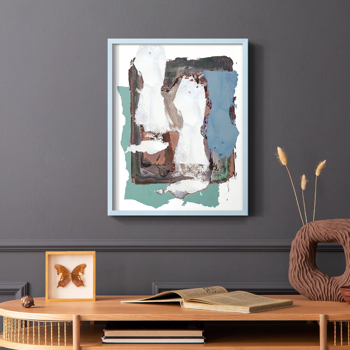 Brights Soft Wash I Framed Print in Blue Solid Wood Framed Print No Nail Hanging