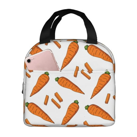 Insulated Lunch Bag for Women Men - Carrot sticks Pattern Leakproof Cooler Lunch Box for Women Men  Lunch Tote Bags for Work School Picnic Travel
