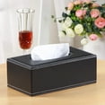 thumbnail image 4 of High-end Fashion PU Leather Tissue Box Holder Black with lid, Rectangular Napkin Facial Tissues Holder Dispenser,Home Office Car Tissue Box Cover Decorative Container with Magnetic Bottom (Black), 4 of 7