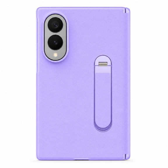 TECH CIRCLE for Samsung Galaxy Z Fold 8 2026 Case with Built-in Kickstand, Tempered Glass Screen Protector, Hinge Protection, Protective PU Leather PC Phone Cover, Purple