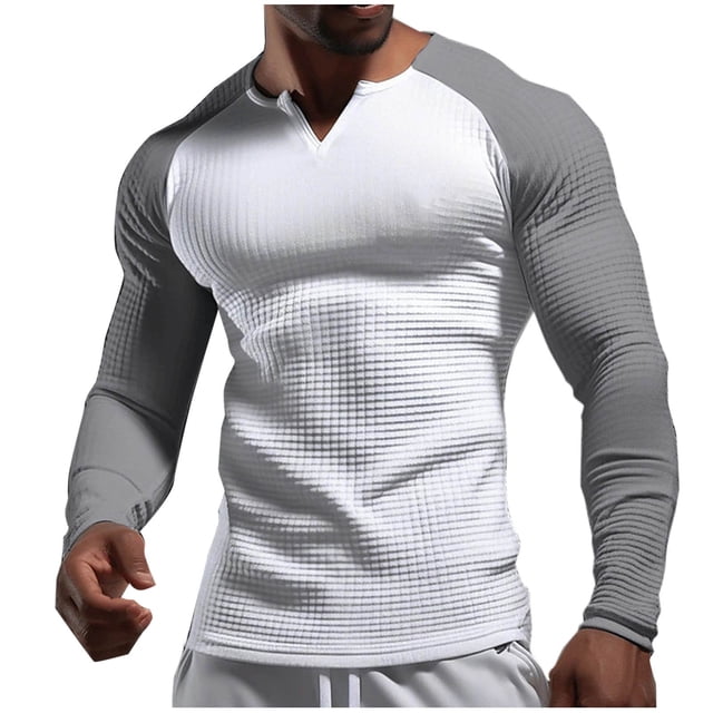 Birdeem Chandail Décontracté pour Hommes, Couleur Unie, Manches Longues, Col en V