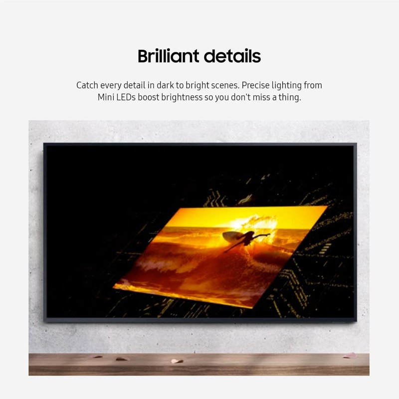Samsung QN65LST7DAFXZA 65 Inch The Terrace Neo QLED Partial Sun TV with a VG-SDCC65G 65" Dark Gray Dust Cover (2024) display and camera view