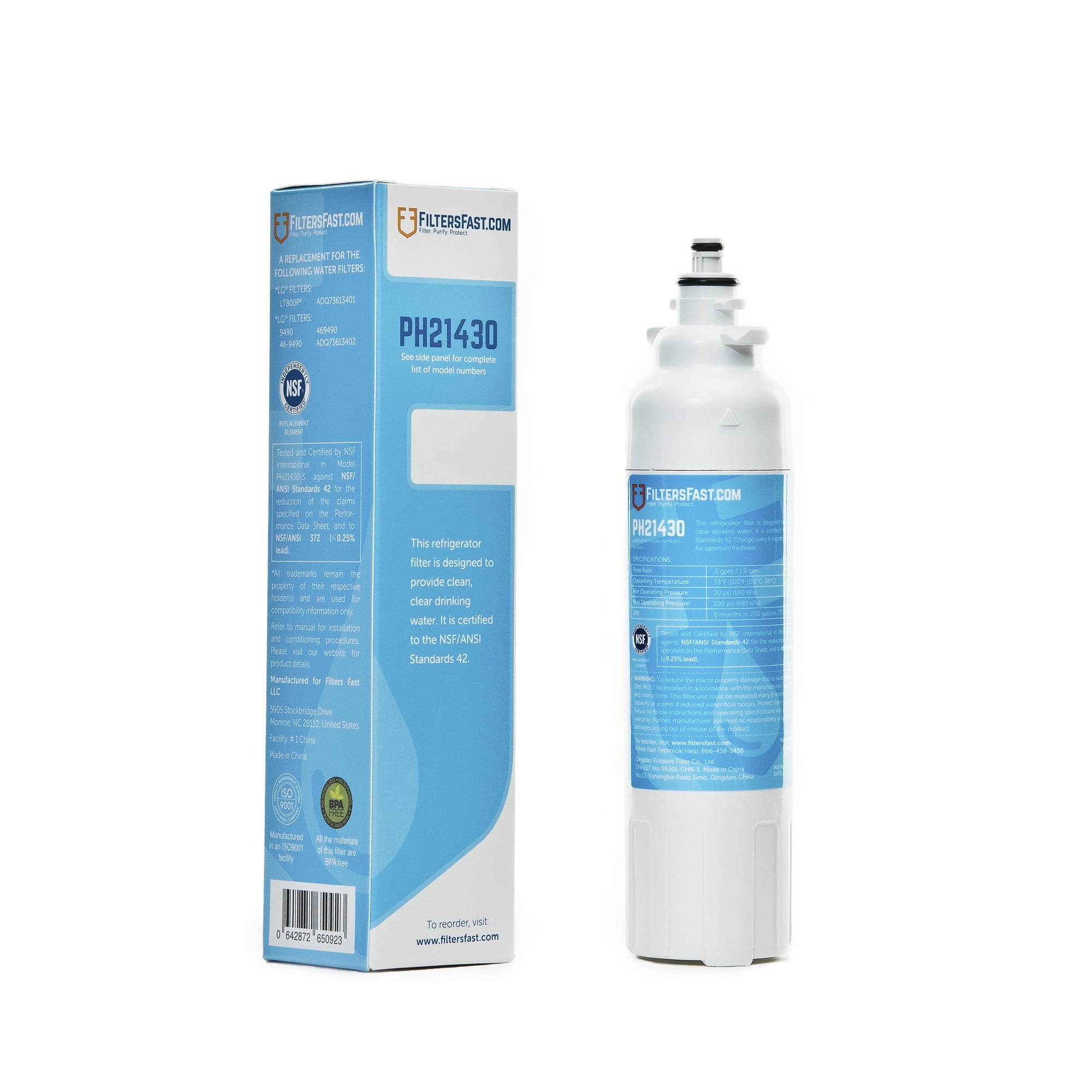 Filters Fast PH21430 Compatible with Replacement for LG LT800P Refrigerator Water Filter