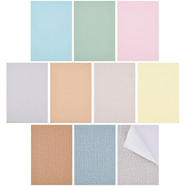 10 hojas de pegatinas de papel para suelo de casa, 10 colores, autoadhesivas, texturizadas, de PVC, para pared, 7,8 x 11,8 pulgadas