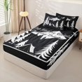 thumbnail image 2 of Homewish Kids Camping Zipper Full Size Comforter Sets with Fitted Sheet and 2 Pillowcases For Camper Gifts,Rustic Country Style Zipper Bedding Set For Kids,Black Reversible,4-Piece, 2 of 7