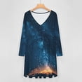 thumbnail image 4 of Beautiful Northern Lights Long Sleeve Dresses For Women Vintage Elegant Party Dress Oversized V-neck Dress S-8XL, 4 of 7