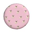 thumbnail image 4 of Spare Tire Cover, Cute French Bulldog Cartoon Pink Wheel Cover Tire Covers For Trailers Car Truck Camper Universal Tire Covering Fits Diameter14"-17", 4 of 4