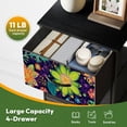 thumbnail image 5 of 4 Drawer Vertical Storage Dresser Colorful floral Bright summer backdrop Flowers with Wood Top Fabric Pull Drawers, 5 of 8