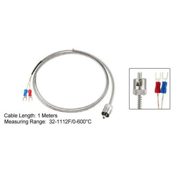 J Type Temperature Sensor Probe Circlip Type Thermocouple 1 Meters Cable