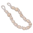 thumbnail image 4 of boho curtain tiebacks bohemian style durable wood rope wide application curtain holdbacks for curtain towel paper beige cotton rope with wooden beads, 4 of 5