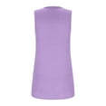 thumbnail image 4 of asdoklhq 2026 Summer Fall Womens Tops under $5 Women's Fashion Solid Color V-neck Comfortable Loose T-Shirt Sleeveless Blouse Casual Tops Purple L, 4 of 5
