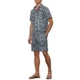 thumbnail image 4 of INSPIRE CHIC Animal Printed Shirts for Men's Summer 2 Pieces Set Hawaiian Shirts and Shorts Sets M Gray, 4 of 5