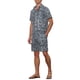 thumbnail image 4 of Camisas impresas de animales Inspire Chic para hombres, conjunto de 2 piezas de verano, camisas hawaianas y pantalones cortos, color gris, 4 of 5