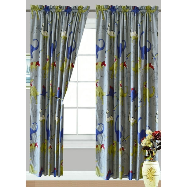 All American Collection New 4 Piece Dinosaur Curtain Set Matching Sheet Set And Comforter Set Available Curtain Set Walmart Com Walmart Com
