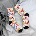 thumbnail image 5 of Hirioo Cute Butterfly Flowers Pattern Adult Middle Tube Socks Breathable Sock Non-Pilling,Contrasting Color Design, 5 of 6