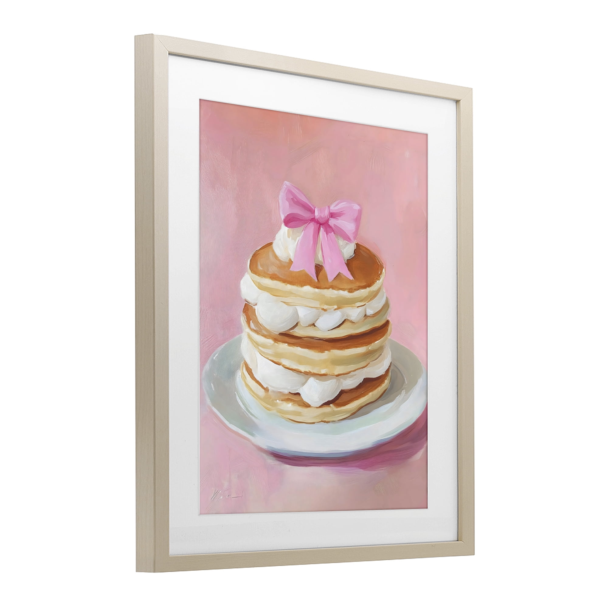 Stupell Industries Coquette Pancakes with Whipped Cream Birch Framed Print Under Glass, design by The Prints Vibe