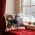 thumbnail image 2 of Beautynvta Christmas Pillow Cover, 18x18 Inch, Castle Horse Wreath Pattern Decorative Throw Pillow Case, Soft Fabric Holiday Cushion Cover for Sofa Coush Bed Home Decor, 2 of 6