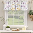 thumbnail image 2 of Purple Floral Blossom Curtain Valances for Windows, Kitchen Valance Window Treatments Panel 2 Pack, Spring Rustic Botanical Rod Pocket Short Curtains for Bathroom Bedroom 60 x 18 Inch, 2 of 8
