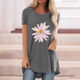 thumbnail image 3 of Tuphregyow Womens Clothes Short Sleeve Round Neck Tunic Tops Daisy Graphic Tee Y2K Clothing Loose for Leggings Pullover Casual Blouse Summer Plus Size T Shirts for Women Green L, 3 of 9