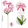 thumbnail image 2 of Flores artificiales de lirio de 27.5 pulgadas (70 cm), 30 cabezas de lirios falsos salvajes, paquete de 6 flores falsas rosas para decoración del hogar, rellenos de jarrón alto, 2 of 8