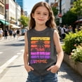 thumbnail image 3 of lnmuld Kids Retro Sunset Palm Tree "Summer" Graphic Sleeveless Tank Top Color:Grey,Size:2-3 Years, 3 of 5