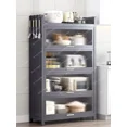 thumbnail image 2 of Estante de cocina con puerta de armario, armario de almacenamiento multifuncional multicapa, horno microondas, armario de almacenamiento, 2 of 4