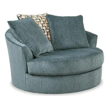 Signature Design by Ashley Laylabrook Blue Oversized Swivel Accent Chair