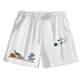 thumbnail image 3 of BOOMNY Shorts For Men Cartoon Dinosaur Printed Elastic Waist Drawstring Beach Shorts For Man Soft Loose Fit Summer Shorts Comfy Mens Dailywear, 3 of 5
