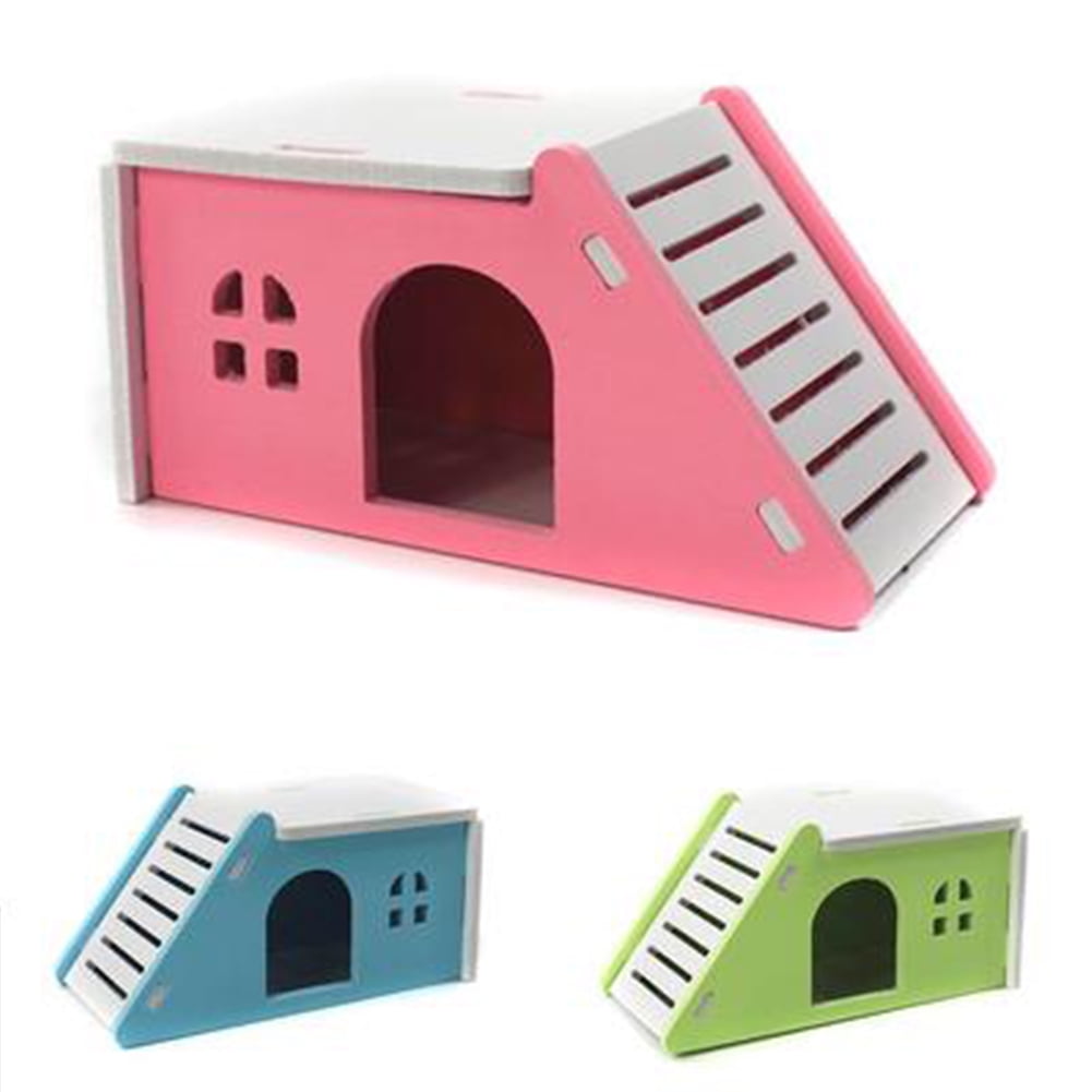 Mini Hamster House Bed Cage Nest For Small Animal Pet Toy Pet Wood Castle Toy 