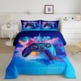 thumbnail image 2 of Castle Fairy Gradient Video Game Twin Comforter Sets,Blue Purple Ombre Bedding Set, 2 of 8