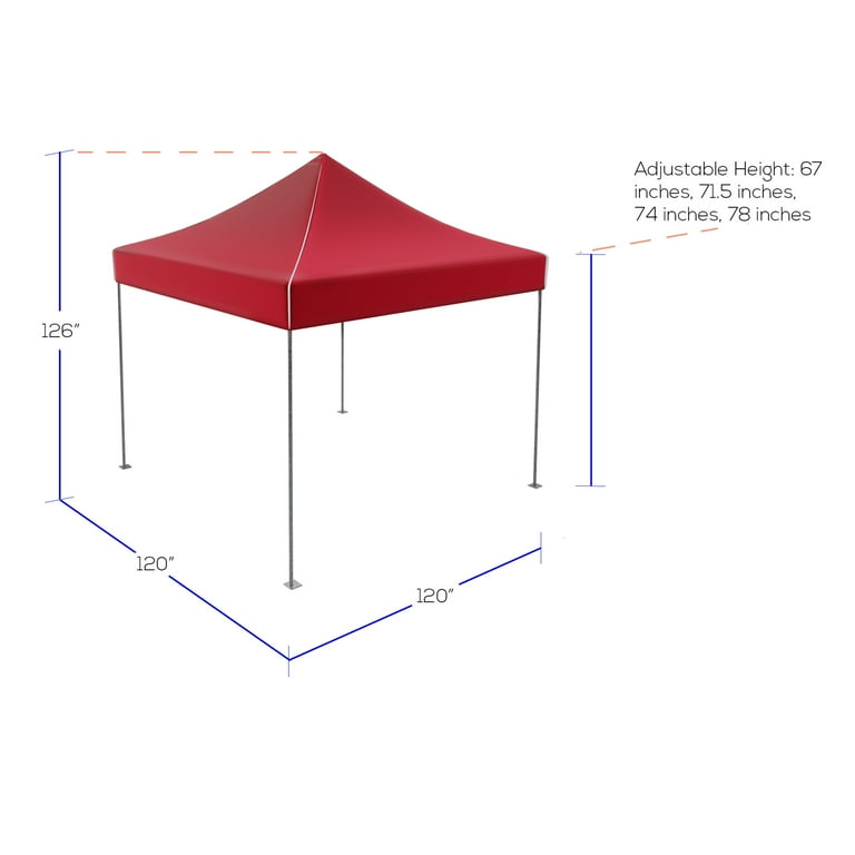 Rad Sportz 10x10 Instant Canopy Tent - Outdoor Shelter