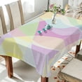 thumbnail image 5 of 60x60 Inch Tablecloth Polyester Square Tablecloth for Home Kitchen Dinner Decor Pastel Colors and Curved, 5 of 9