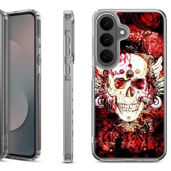 Shockproof Phone Case for Samsung Galaxy A37 5G, by OneToughShield - Rose Skull