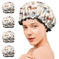 thumbnail image 7 of Shower Caps,Dachshund Waterproof Shower Cap for Women 4 Pieces,Double Reusable Hair Cover for Shower PEVA Elastic Stretch Hem, 7 of 7