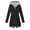 Black, variant on Women's Lightweight Waterproof Fleece Lined Hooded Softshell Rain Jacket, Warm Windbreaker Long Coat Hot Pink M