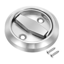 Uxcell Recessed Sliding Door Pulls Handles Round Hidden Closet Finger Flush Knob with Screws Silver