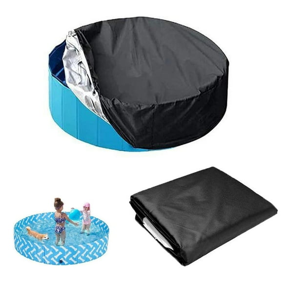 Round Pool Cover, 48in Waterproof Oxford Swimming Pool Cover for Horse Trough & Cold Plunge Tub, Easy to Install, Windproof Design for Outdoor Use