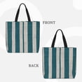 thumbnail image 4 of Large-Capacity Zipper Single-Shoulder Convenience Bag 15.7×19.6 Inches, Wear-Resistant And Water-Repellent, Can Be Carried By Hand Or On One Shoulder Cyan Stripe_2, 4 of 8