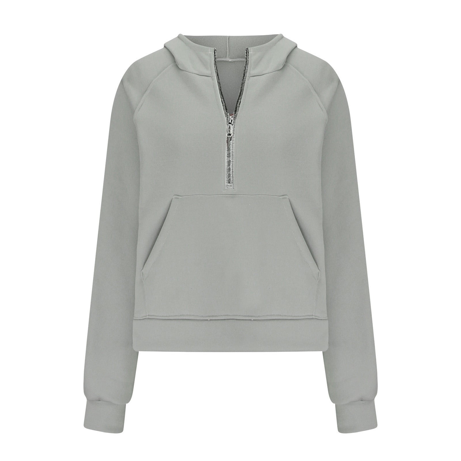 Dxzfnsa Womens Fall Winter Hoodies Women Fleece Half Zip Long Sleeve Pullover Sweatshirts Solid Color Pockets Cropped Sweatshirts Athletic Pullover Sweatshirts