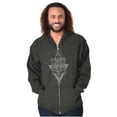 thumbnail image 5 of Wolf Pack Triangle Symbol Spirit Animal Zip Up Hoodie Men's Women's Brisco Brands 4X, 5 of 6