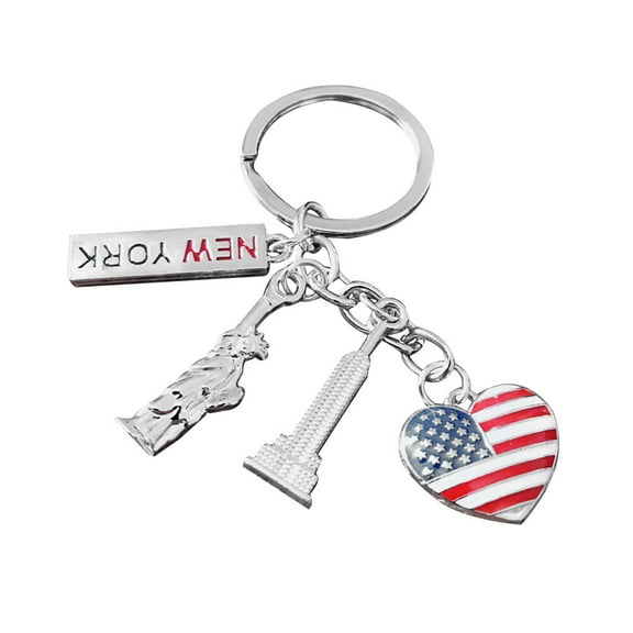 American Independence Day Keychain USA Patriotic Keyring Metal Key Holder for July 4th National Day