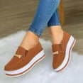 thumbnail image 2 of NOKIO Chic Women'S Faux Suede Flats Casual Women'S Walking Shoes Cute Women'S Slip-On Flats Ladies Shoes Fashion Solid Color Low Top Platform Platform Heel Slip On Casual Shoes, 2 of 5