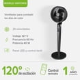 thumbnail image 4 of Ventilador de pedestal 24 velocidades, rotación 360°, oscilación 120°, ultra silencioso, panel táctil y control remoto, altura ajustable, AVERA, VENTOR05, 4 of 10