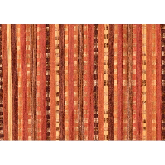 Ahgly Company Indoor Rectangle Abstract Orange Modern Area Rugs, 5' x 8'