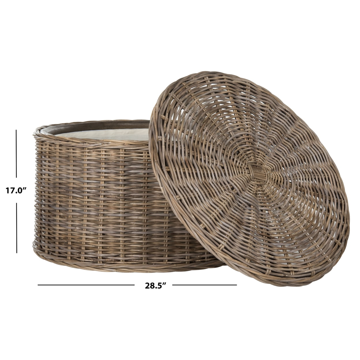 Safavieh Jesse Wicker Storage Coffee Table, Grey