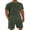Green, variant on COOFANDY Men' Beach Outfits 2 Piece Casual Sets Textured Henley Shirt Elastic Drawstring Shorts
