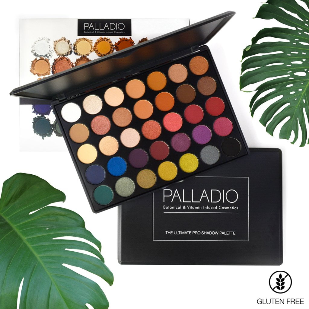 "Palladio Ultimate Pro Eyeshadow Palettes, Professional and Personal Use, 35 High Pigmented Powder Colors, Matte, Shimmer, Satin Finishes, Long Lasting (SPRING 2020)"