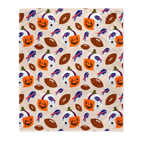 Buffalo Bills 60 x 70 Pumpkin Helmet Corral Fleece Blanket
