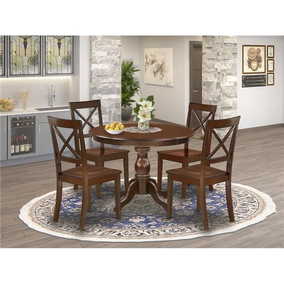 5 Piece Hartland Dining Table Set - Mahogany